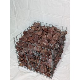 Камень для бани и сауны малиновый кварцит колотый 40-70мм, 20 кг