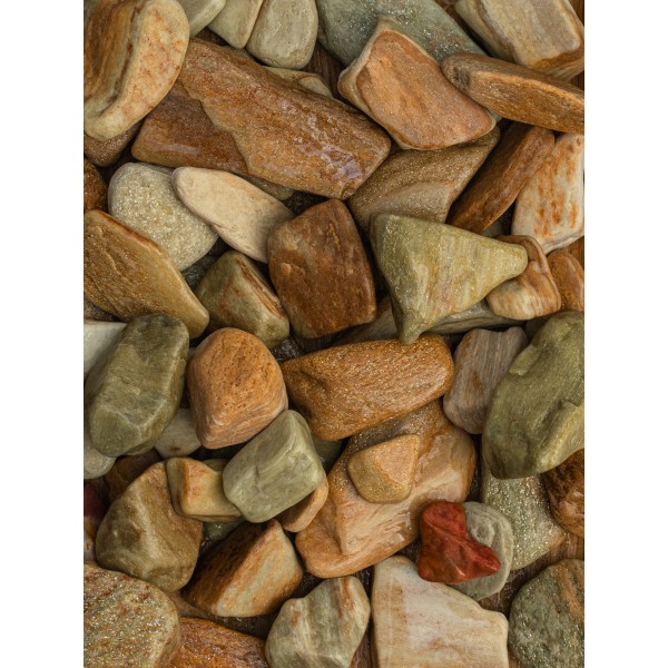 Галька окатанная из Златолита желтого фракция 30-50мм,3.5кг