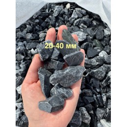 Галька галтованная мраморная черная фр 10-20мм, 20-40мм