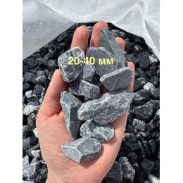 Галька галтованная мраморная черная фр 10-20мм, 20-40мм