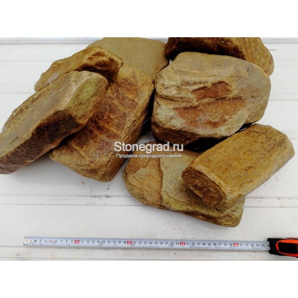 Камень для габионов галька из Златолита желтого 100-200мм