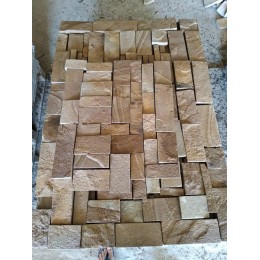 Плитка Из Природного Камня Песчаник Желтый с разводами (Полоса)