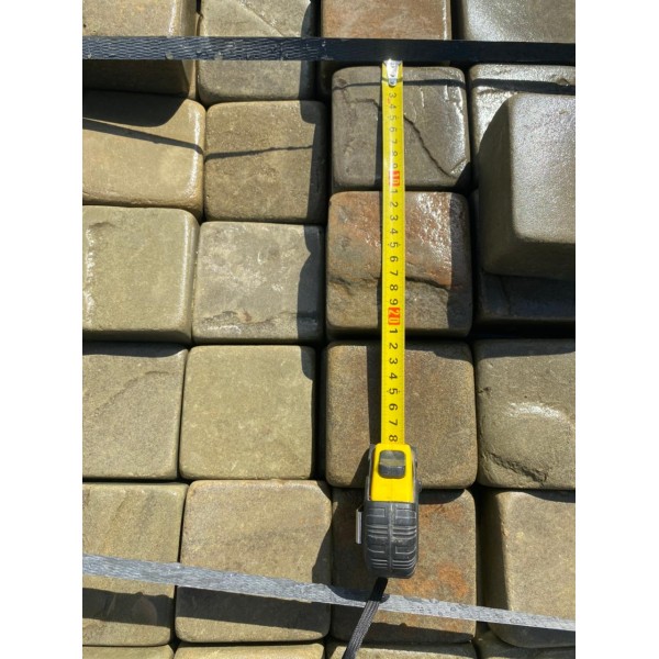 Брусчатка из Песчаника Серо-Зеленая Галтованная