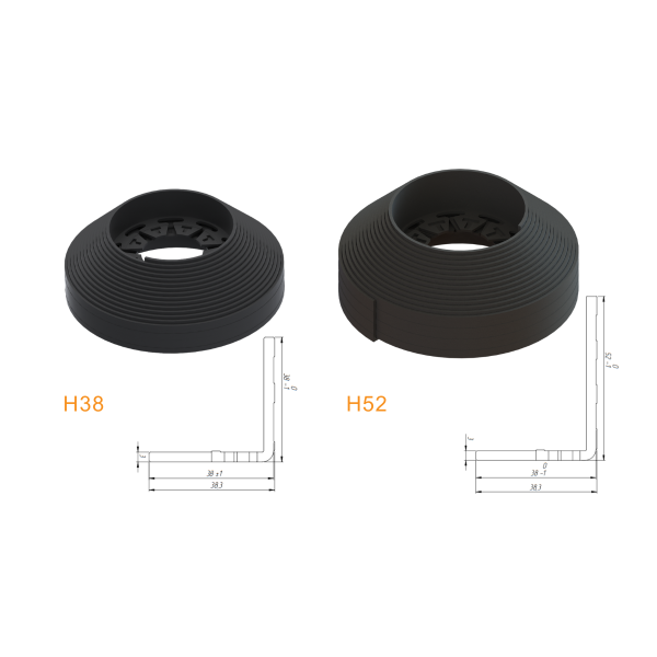 Бордюр пластиковый "New Fix Roll" H38  черный