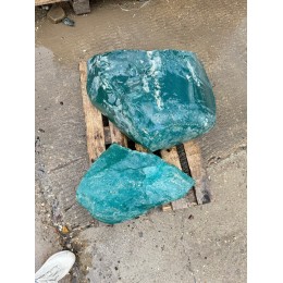 Кусковое стекло эрклез голубой  "Отец и сын"
