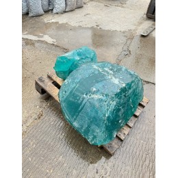 Кусковое стекло эрклез голубой  "Отец и сын"